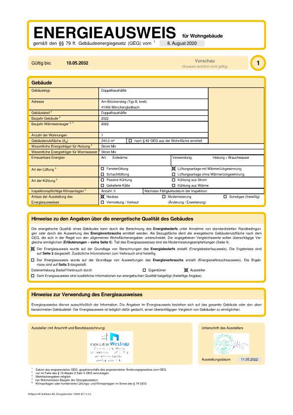 vorläufiger Energieausweis